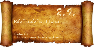 Rózsás Ilona névjegykártya